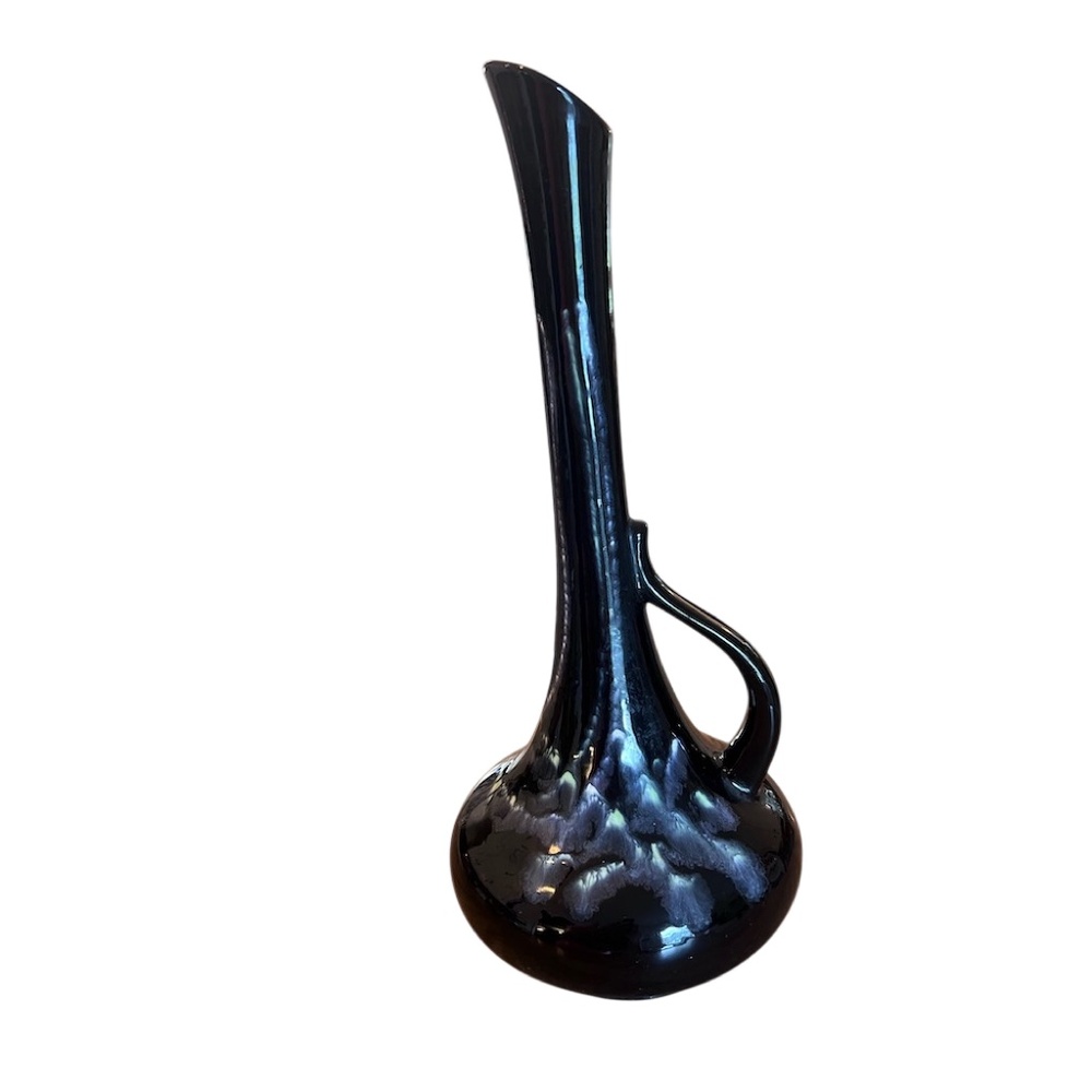 MCM Royal Haeger Black Drip Glaze Vase #408